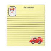 Feuerpup und sein Feuerwehrauto 5,5" x 6" Notepad Notizblock (Vorderseite)