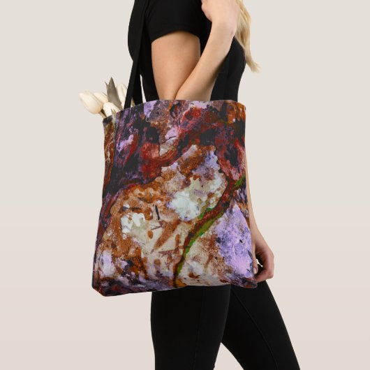 Feuerquarz-Kristall-Geode-Marmor Abstrakt Tasche (Von Nahem)