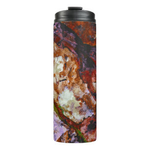 Feuerquarz-Kristall-Geode-Marmor Abstrakt Thermosbecher