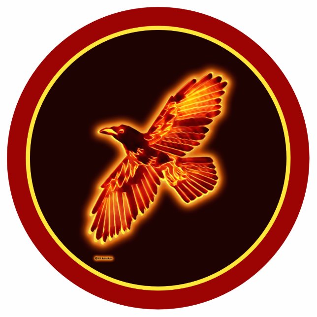 Feuerraven Fotoskulptur Magnet (Vorne)