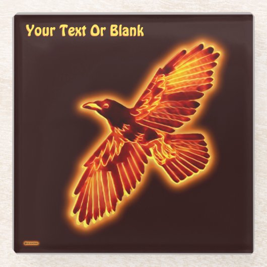 Feuerraven Glasuntersetzer (Vorderseite)