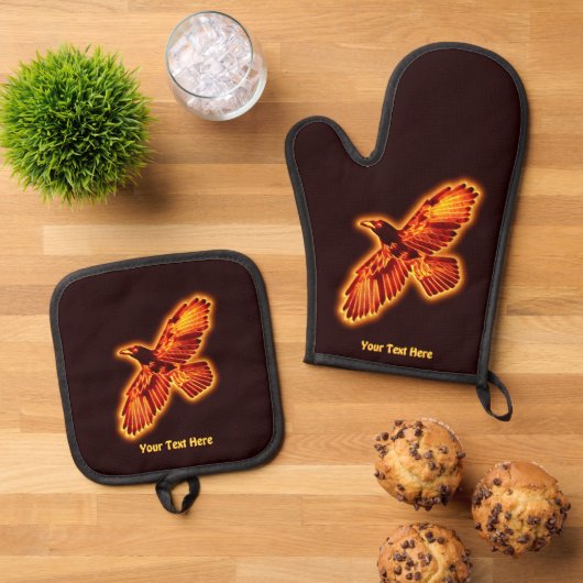Feuerraven Ofenhandschuh & Topflappen-Set (Oben Unten)