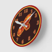 Feuerraven Runde Wanduhr (Winkel)
