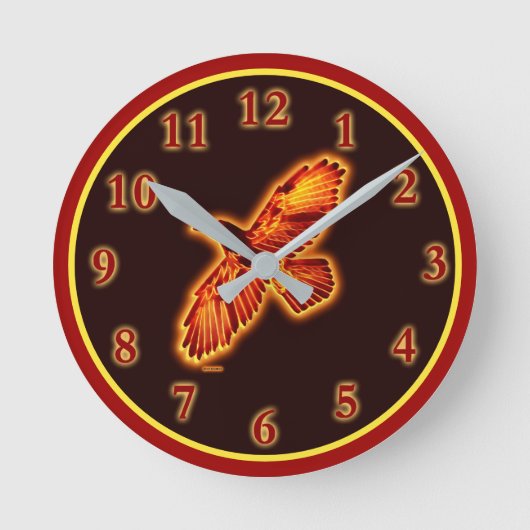 Feuerraven Runde Wanduhr (Vorderseite)