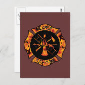 Feuerrettung Flaming maltesischen Cross Postcard Postkarte (Vorne/Hinten)