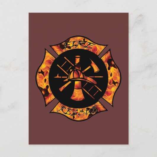 Feuerrettung Flaming maltesischen Cross Postcard Postkarte (Vorderseite)
