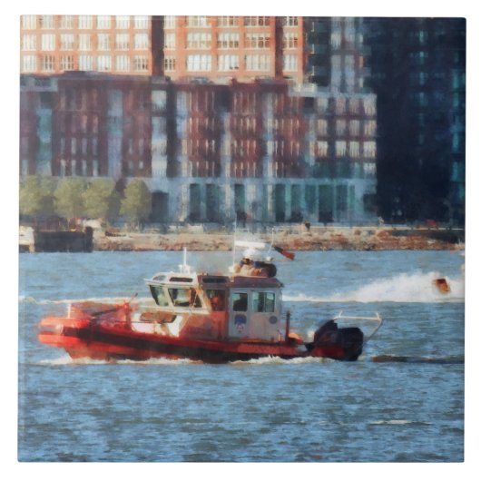 Feuerrettungsboot Hudson River Fliese (Vorderseite)