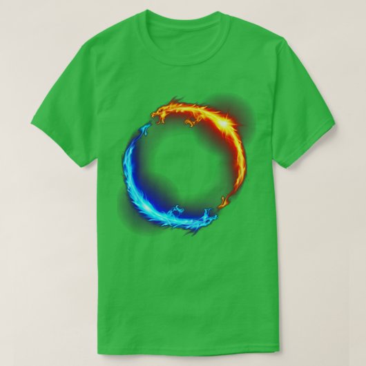 Feuerring Dueling Dragons Fantasy Infinity Mys T-Shirt (Design vorne)