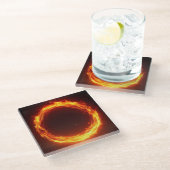 Feuerring Glasuntersetzer (Schrägansicht)
