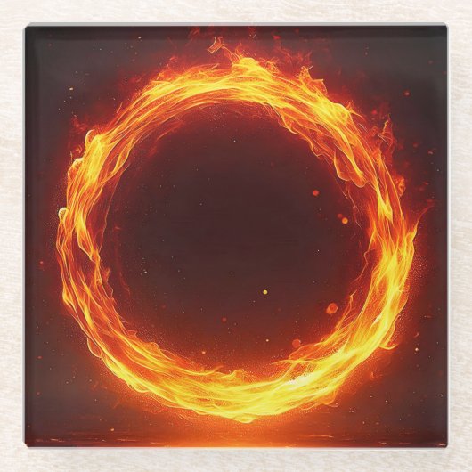 Feuerring Glasuntersetzer (Vorderseite)