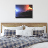 Feuerring (Nacht) Leinwanddruck (Insitu (Schlafzimmer))