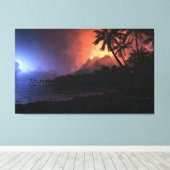 Feuerring (Nacht) Leinwanddruck (Insitu (Holzboden))