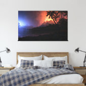 Feuerring (Nacht) Leinwanddruck (Insitu (Schlafzimmer))