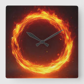 Feuerring Quadratische Wanduhr (Vorderseite)
