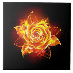 Feuerrose in Blüte Fliese
