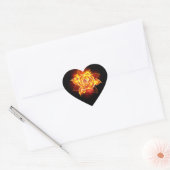 Feuerrose in Blüte Herz-Aufkleber (Umschlag)