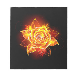 Feuerrose in Blüte Notizblock