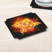 Feuerrose in Blüte Untersetzer (angewinkelt)
