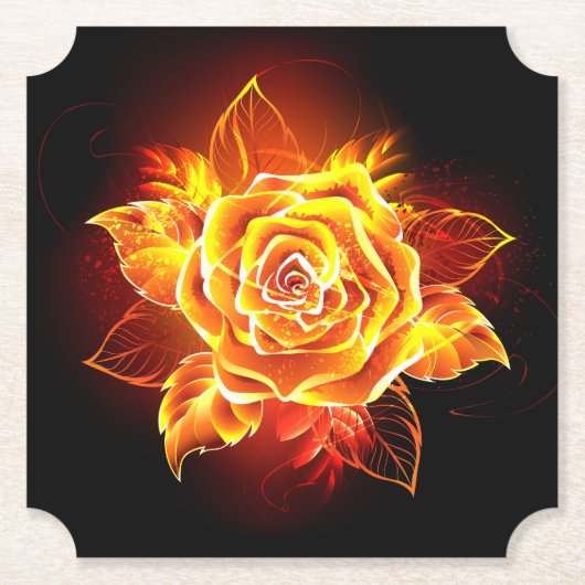 Feuerrose in Blüte Untersetzer (Vorderseite)