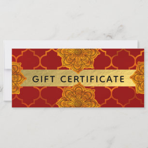 Feuerrote Goldene Königliche Indische Geschenkkart