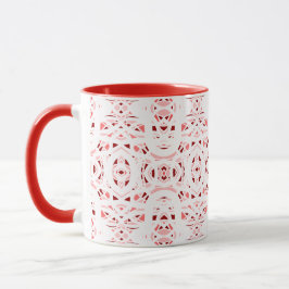 Feuerrote weiße abstrakte Gouache-Kunst Tasse