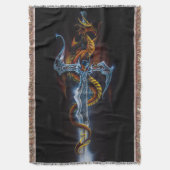 Feuerroter Fantasy-Drache mit silbernem Schwert Ge Decke (Vorderseite Vertikal)