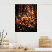 Feuerroter Fuchs Glut Wald Poster (Küche)