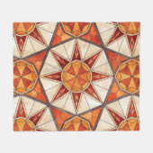 Feuerroter und orangener Sternenexplosion - Geomet Fleecedecke (Vorderseite (Horizontal))