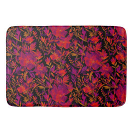 Feuerrotes Blumenmuster Badematte