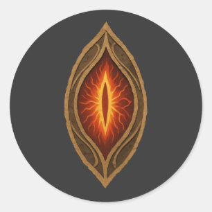 Feuerrotes Fantasy-Auge des dunklen Herrn Emblem Runder Aufkleber
