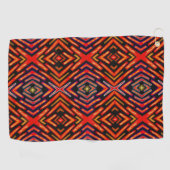 Feuerrotes Orange Schwarzes Golfhandtuch (Horizontal)