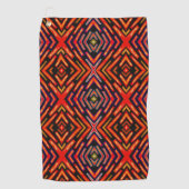 Feuerrotes Orange Schwarzes Golfhandtuch (Vorderseite)