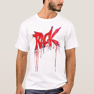 Feuerrotes RACK Graffiti-Drip-Urban-Streetwear-T-S T-Shirt