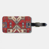 Feuerrotes Ziermotiv aus dem 19. Jahrhundert Authe Gepäckanhänger (Rückseite horizontal)