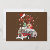 Feuerrucker Santa Sleigh Feuerwehrmann Weihnachtsf Einladung (Vorderseite)