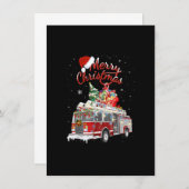 Feuerrucker Santa Sleigh Feuerwehrmann Weihnachtsf Einladung (Vorne/Hinten)