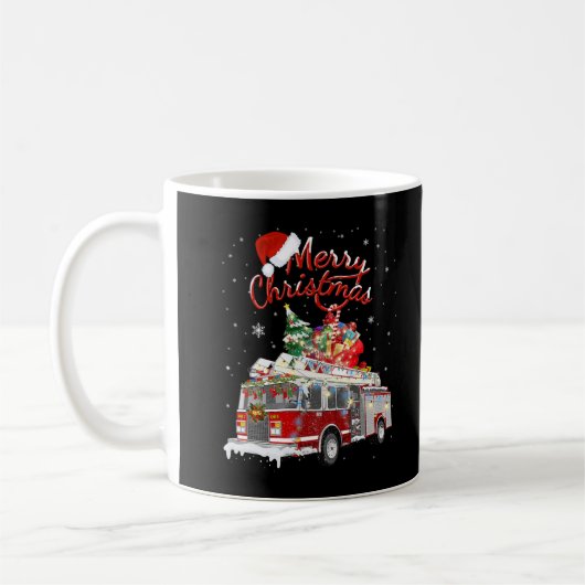 Feuerrucker Santa Sleigh Feuerwehrmann Weihnachtsf Kaffeetasse (Links)