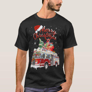 Feuerrucker Santa Sleigh Feuerwehrmann Weihnachtsf T-Shirt