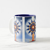 Feuersäule von Lynda Vugler Zweifarbige Tasse (Vorderseite Links)