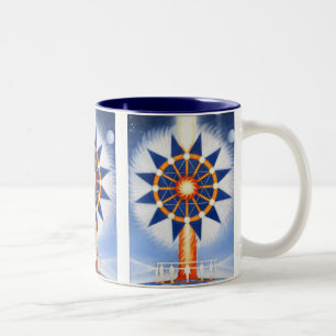 Feuersäule von Lynda Vugler Zweifarbige Tasse