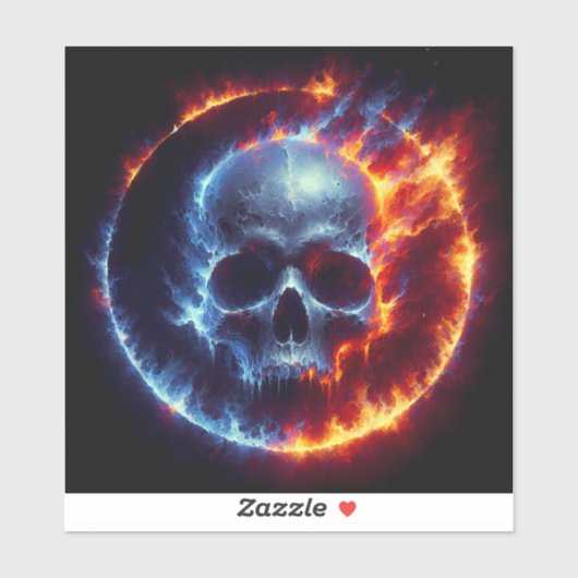 Feuerschädel Aufkleber (Blatt)