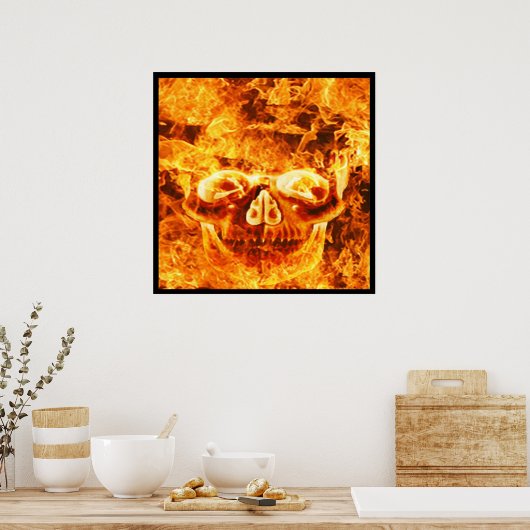 Feuerschädel Poster (Küche)