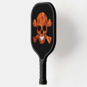 Feuerschädel und Kreuzknochen Pickleball Schläger (Links)