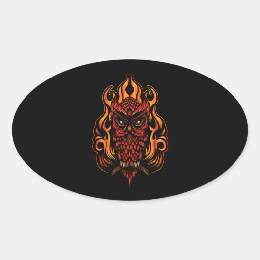 Feuerschale Ovaler Aufkleber (Vorderseite)