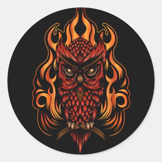 Feuerschale Runder Aufkleber (Vorderseite)