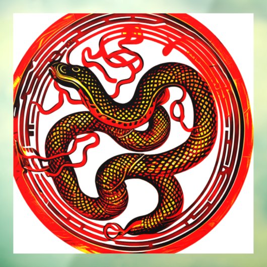 Feuerschlange Fensteraufkleber (Blatt 3)