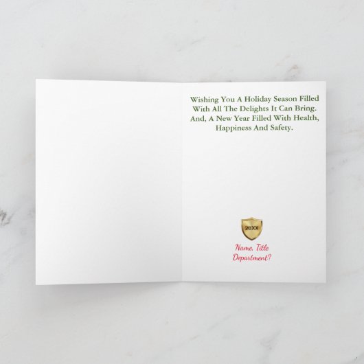 Feuerschutzschild-Weihnachtskarte Karte (Innenseite)