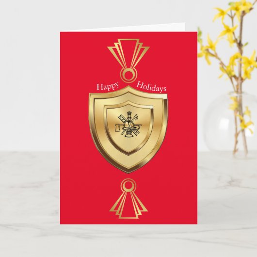 Feuerschutzschild-Weihnachtskarte Karte (Gelbe Blume)