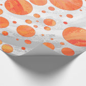Feuersee Orange Polka Dot Pattern Geschenkpapier (Ecke)