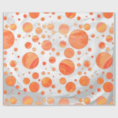 Feuersee Orange Polka Dot Pattern Geschenkpapier (Flach)